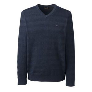 Mens lands end chase v neck sweater navy blue